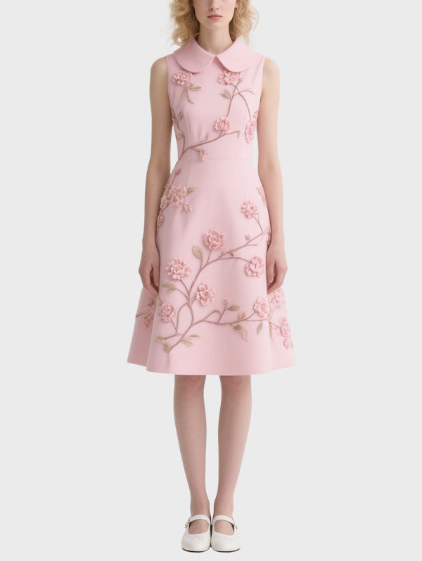 Women's Simple Floral Knee Length Dress