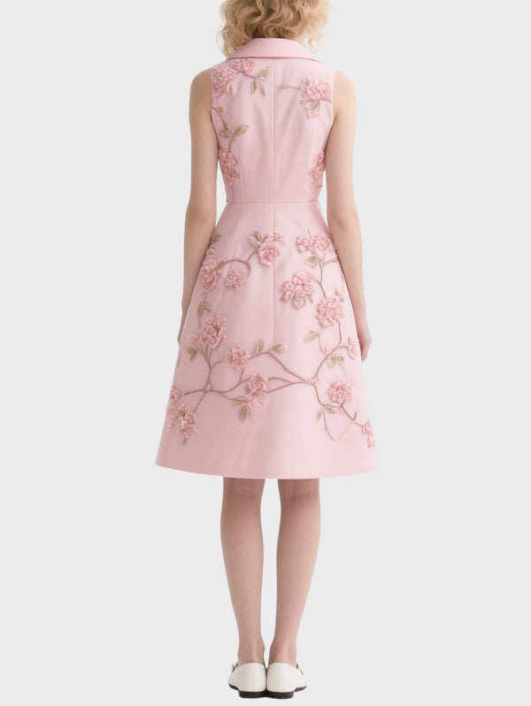 Women's Simple Floral Knee Length Dress
