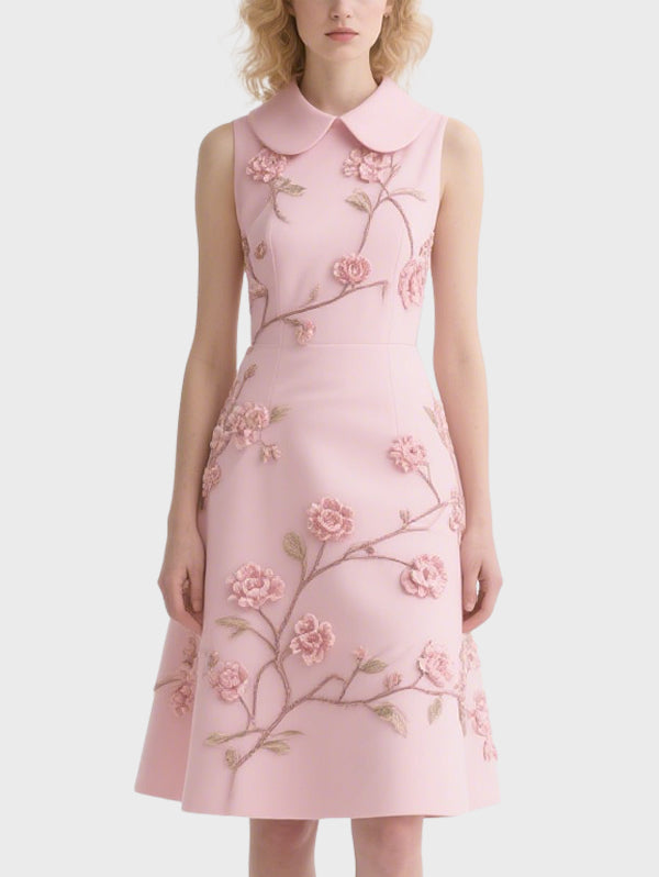 Women's Simple Floral Knee Length Dress