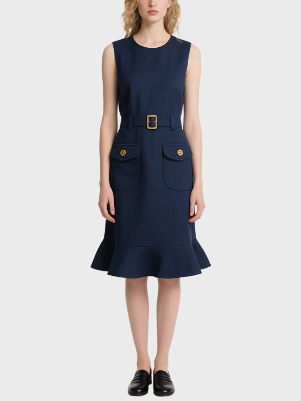 Women's Simple Denim Knee Length Dress