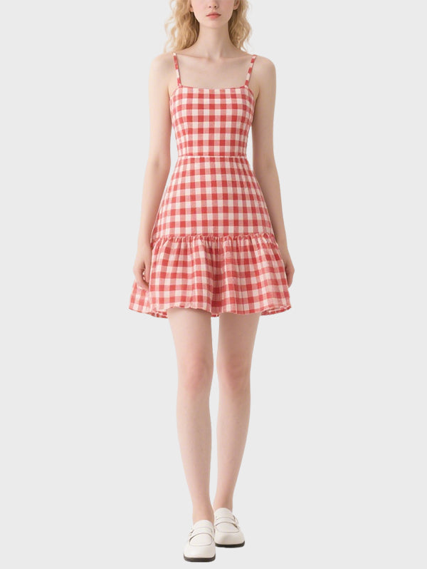 Women's Plaid Comfortable Knee Length Dress