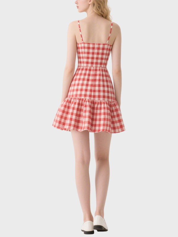 Women's Plaid Comfortable Knee Length Dress