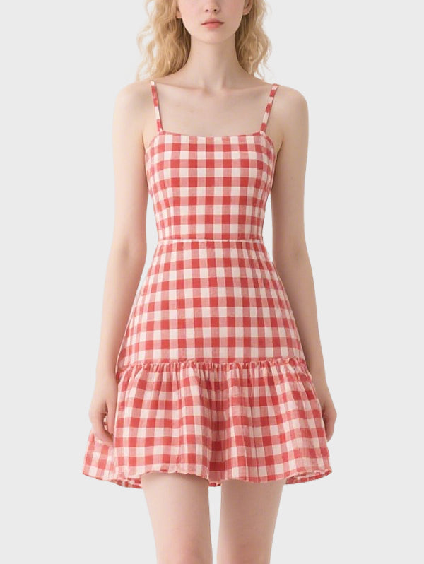 Women's Plaid Comfortable Knee Length Dress