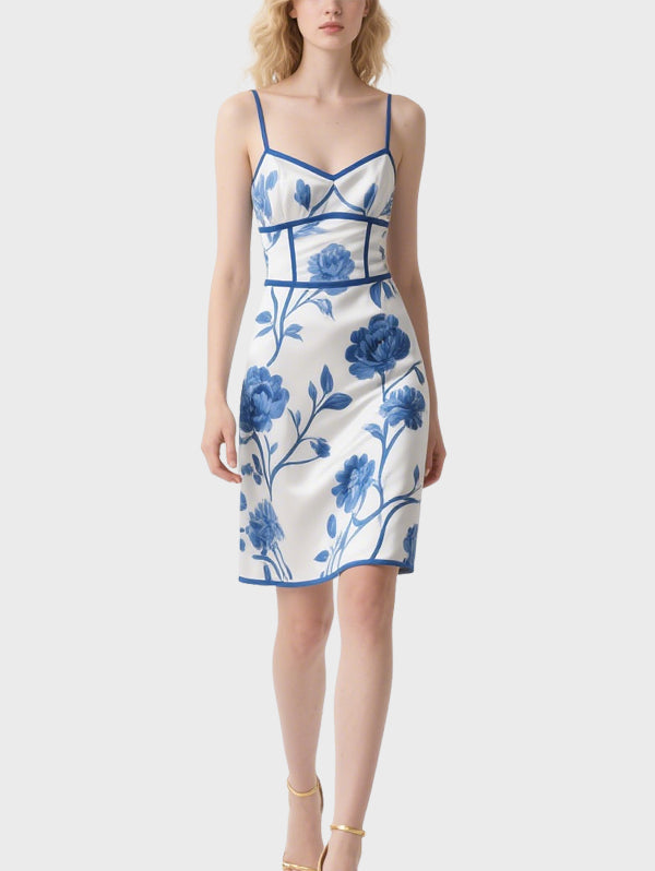 Sexy Floral Women's Knee Length Dress