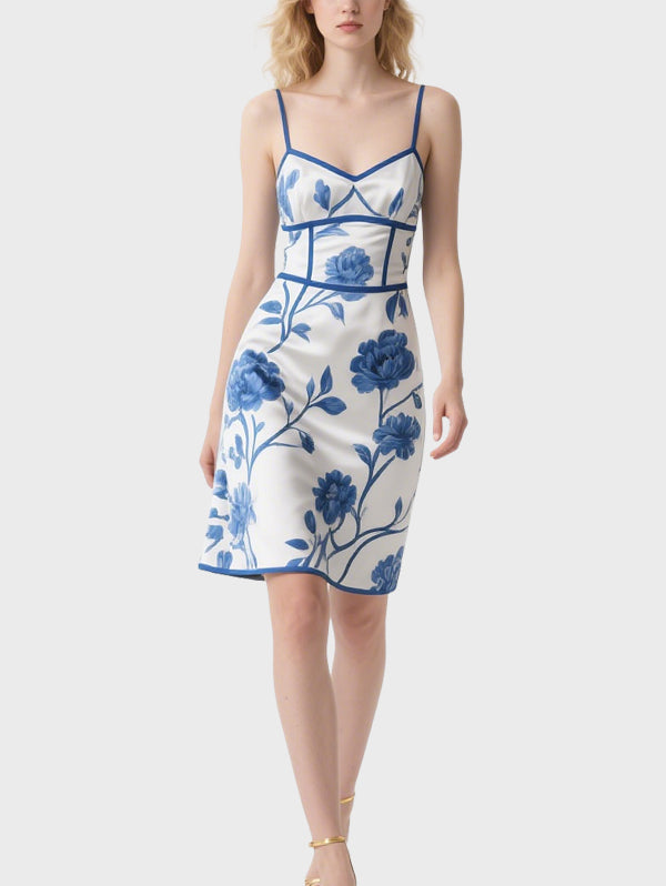 Sexy Floral Women's Knee Length Dress