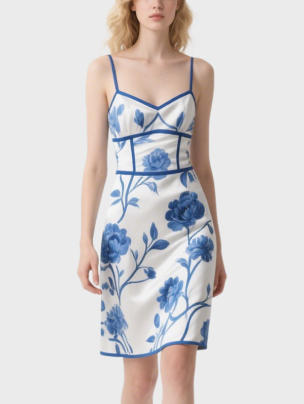Sexy Floral Women's Knee Length Dress