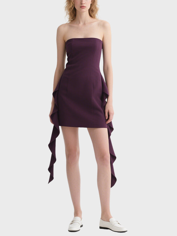 Retro Fashion Women's Tube Top Knee Length Dress