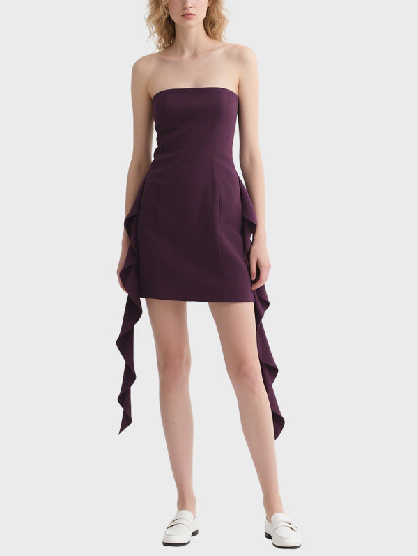 Retro Fashion Women's Tube Top Knee Length Dress