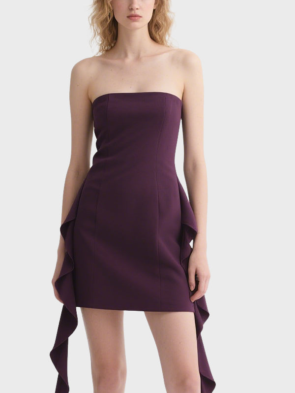 Retro Fashion Women's Tube Top Knee Length Dress