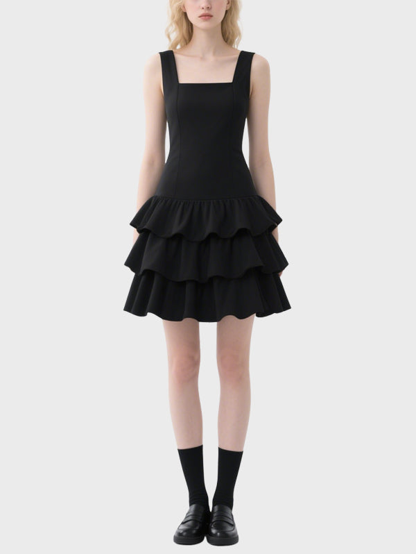 Women's Simple Layered Knee Length Dress