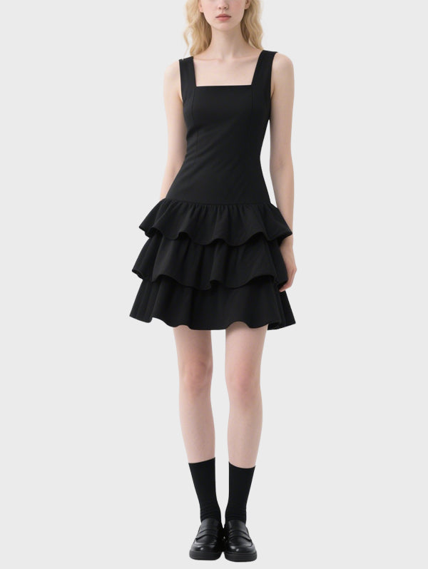 Women's Simple Layered Knee Length Dress