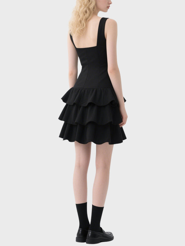 Women's Simple Layered Knee Length Dress