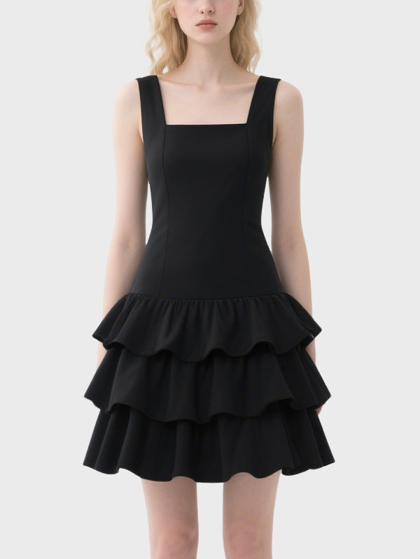 Women's Simple Layered Knee Length Dress