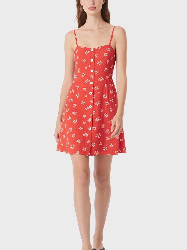 Simple Floral Dress Women's Knee Length Dress