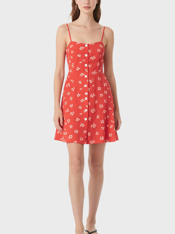 Simple Floral Dress Women's Knee Length Dress