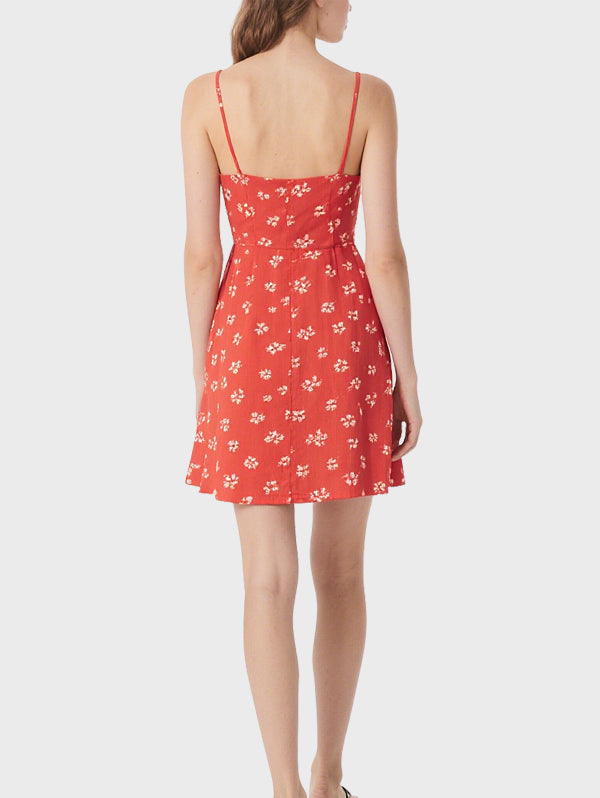 Simple Floral Dress Women's Knee Length Dress