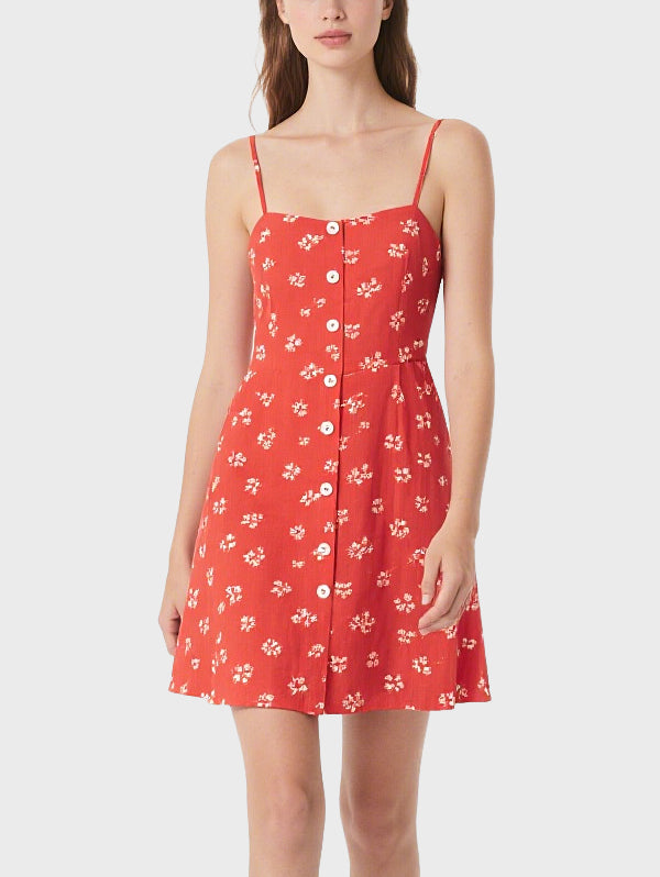 Simple Floral Dress Women's Knee Length Dress