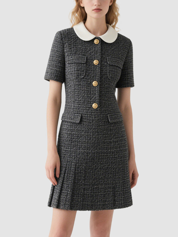 Elegant Preppy Style Women's Mini Dress