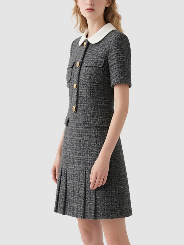 Elegant Preppy Style Women's Mini Dress