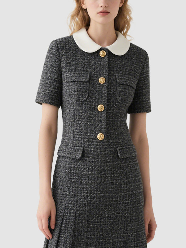 Elegant Preppy Style Women's Mini Dress