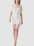 Women's Simple Tassel Mini Dress