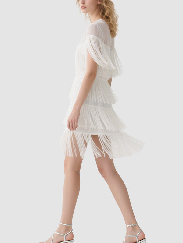 Women's Simple Tassel Mini Dress