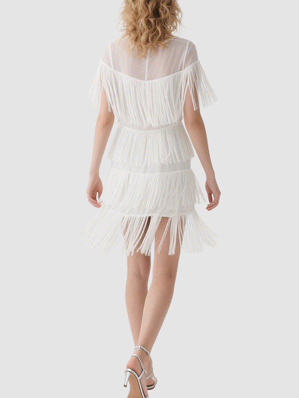 Women's Simple Tassel Mini Dress