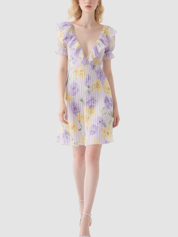 Women's Elegant Floral Mini Dress