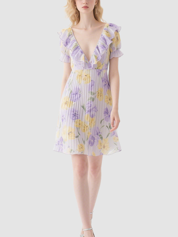 Women's Elegant Floral Mini Dress
