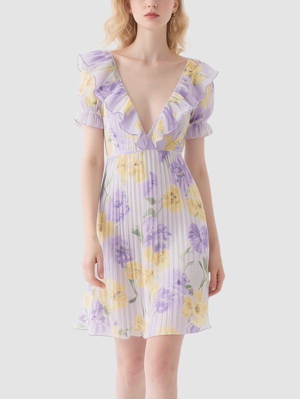 Women's Elegant Floral Mini Dress