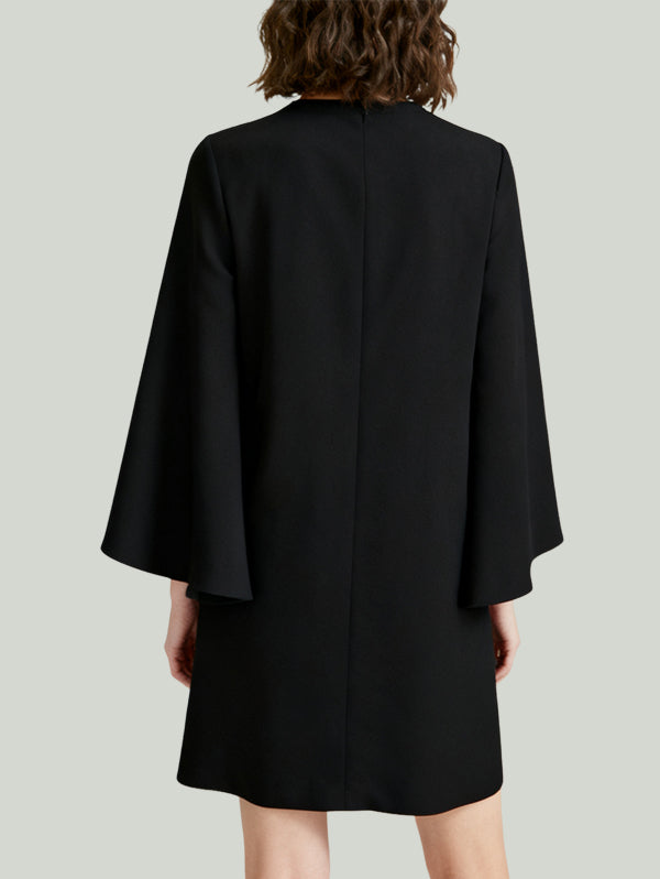 Flared Sleeve Design Smart Neat Office Women's Long-Sleeve Dress