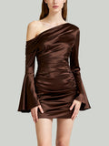 One-Shoulder Elegant Charming Women's Long-Sleeve Dress