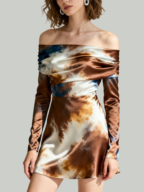 Flared Sleeve Design Trendy Fashion Women's Long-Sleeve Dress