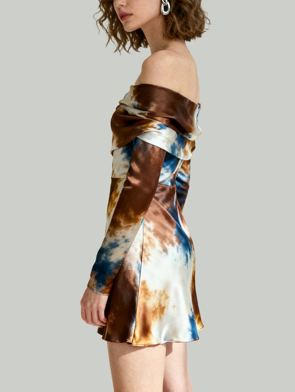 Flared Sleeve Design Trendy Fashion Women's Long-Sleeve Dress