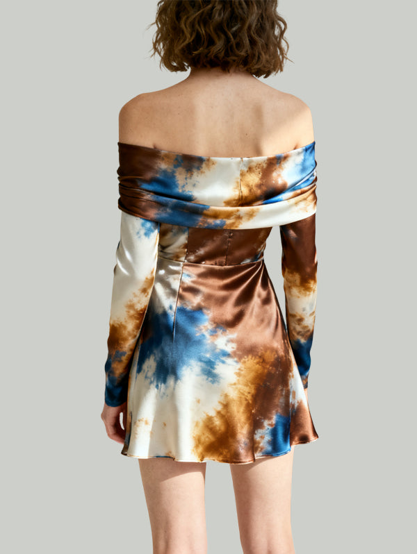 Flared Sleeve Design Trendy Fashion Women's Long-Sleeve Dress