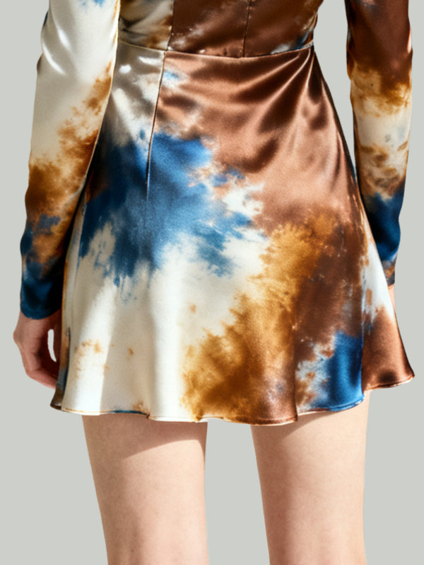 Flared Sleeve Design Trendy Fashion Women's Long-Sleeve Dress