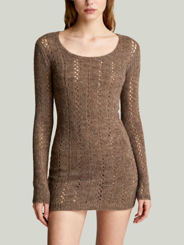 Fitted Style Design Gentle Sexy Women's Long-Sleeve Dress