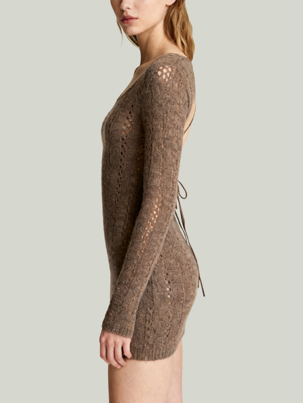 Fitted Style Design Gentle Sexy Women's Long-Sleeve Dress