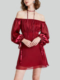 Romantic Flowy Fashionable Women's Long-Sleeve Dress