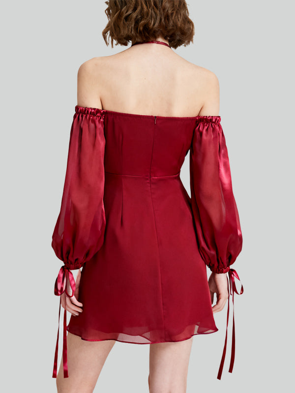 Romantic Flowy Fashionable Women's Long-Sleeve Dress