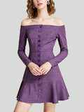 Ruffle Design Fresh Sweet Women's Long-Sleeve Dress