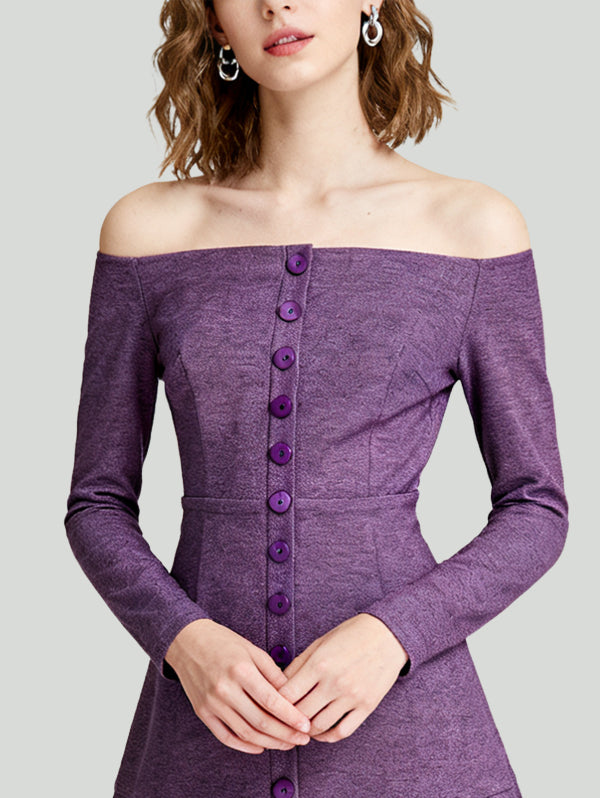 Ruffle Design Fresh Sweet Women's Long-Sleeve Dress