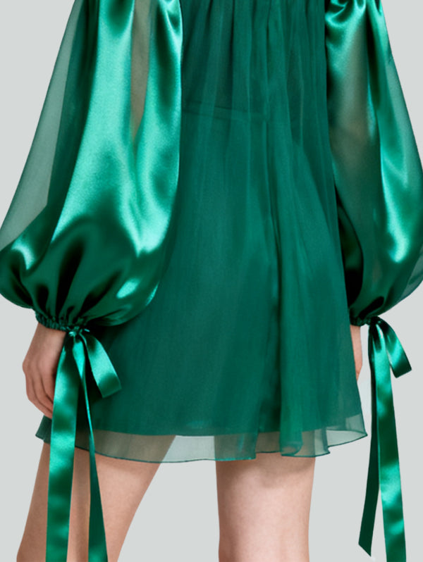 Lantern Sleeve Design Elegant Vital Women's Long-Sleeve Dress