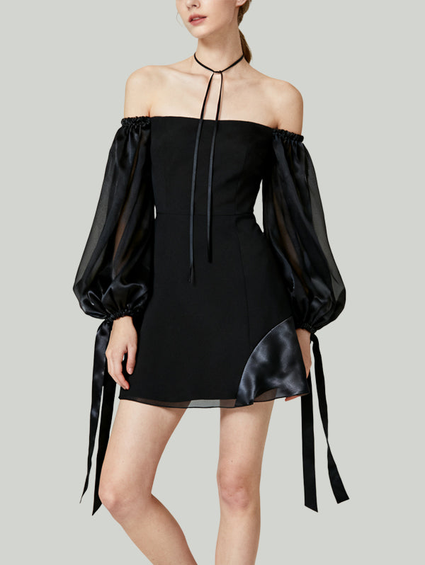Mysterious Cool Dark Fashion Women's Long-Sleeve Dress