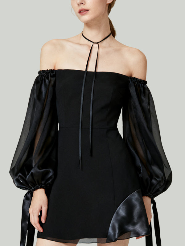 Mysterious Cool Dark Fashion Women's Long-Sleeve Dress