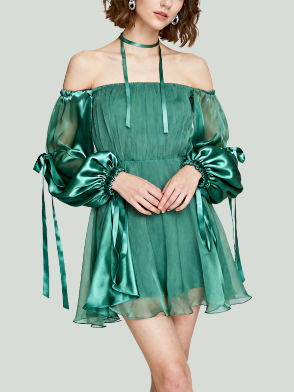 Fresh Elegant Fashionable Women's Long-Sleeve Dress