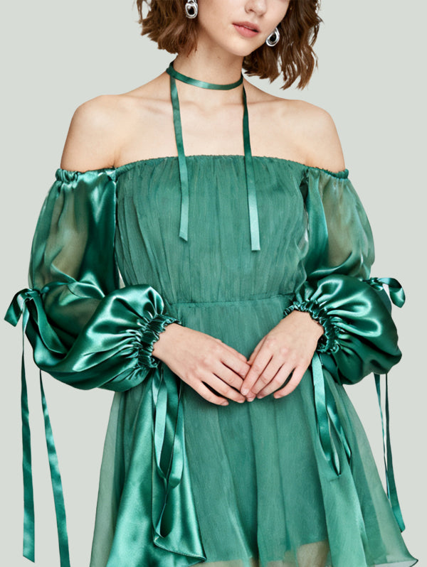 Fresh Elegant Fashionable Women's Long-Sleeve Dress