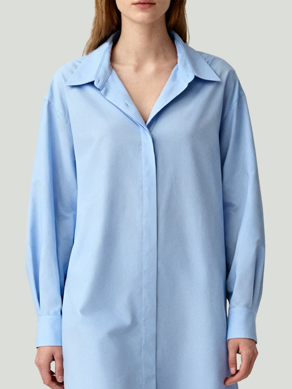 Shirt-Style Loose Design Casual Women's Long-Sleeve Dress