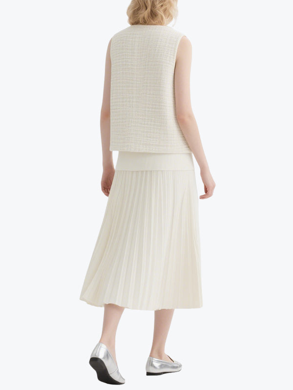 Classic Chanel Style Vest Skirt Suit