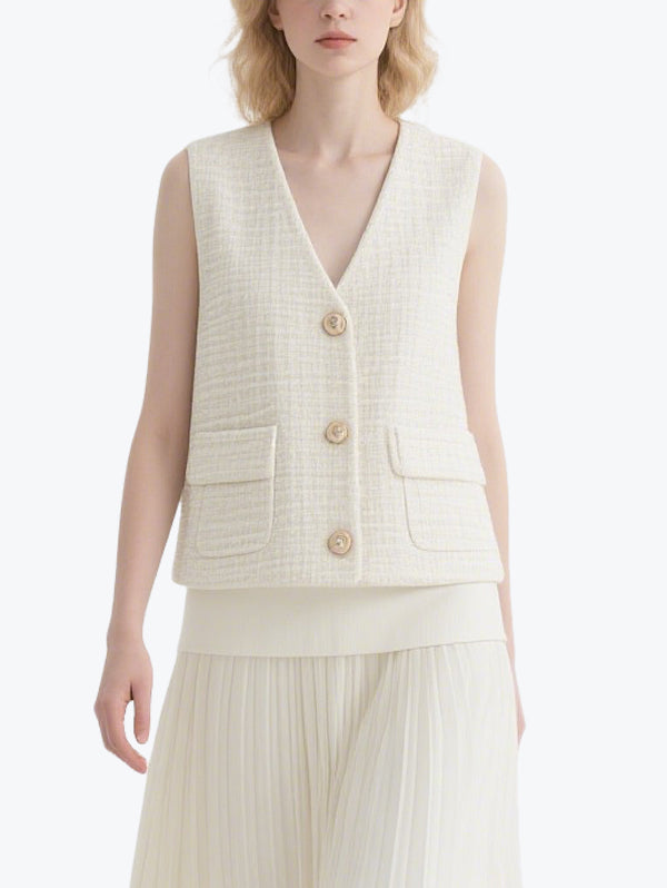 Classic Chanel Style Vest Skirt Suit